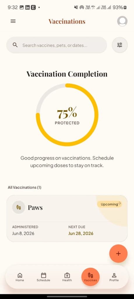 Vaccine Tracker View